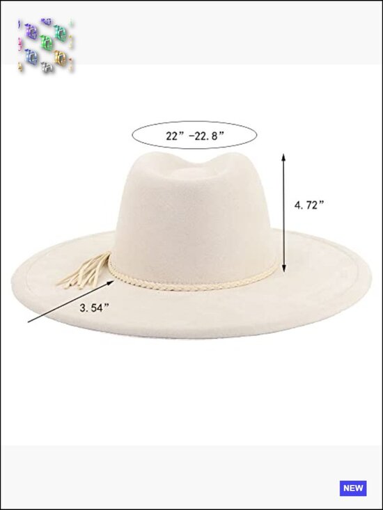 Big Wide Brim Fedora Hat Suede Western Panama Rancher Hat Adjustable main image 7